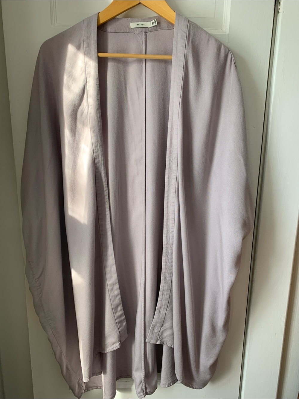 Aritzia Dusty Lilac Open-Front Kimono Cardigan